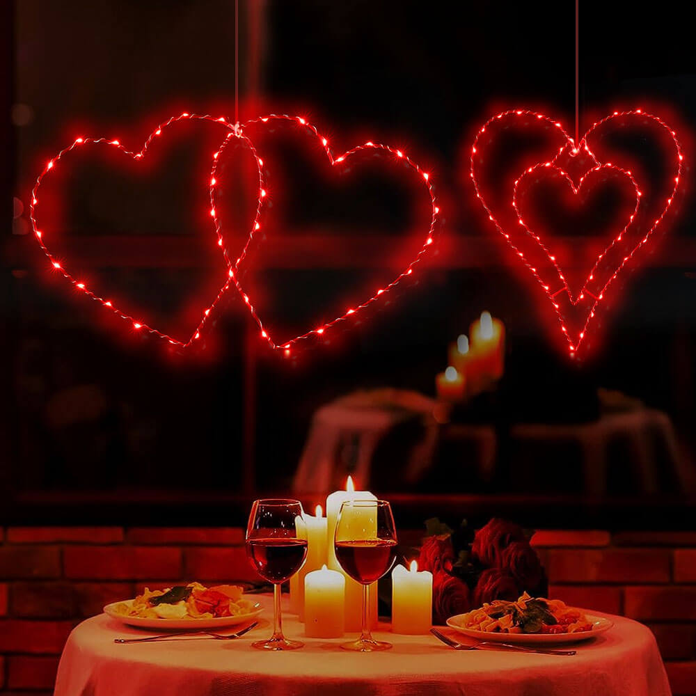 Lighted Heart Window Decoration