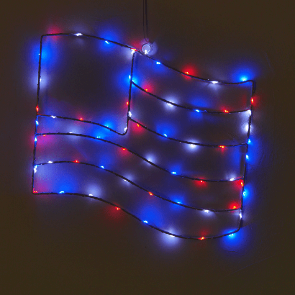Red White and Blue Window Lights