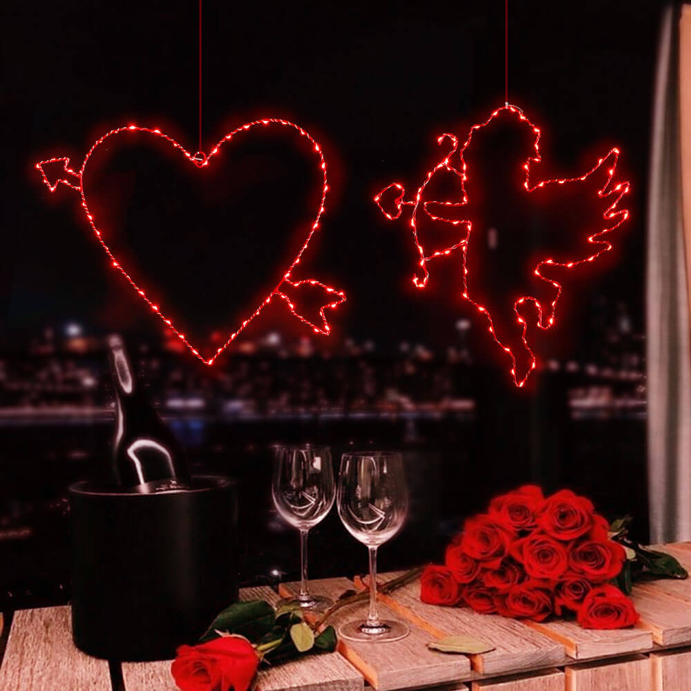 Valentine Window Light Decorations