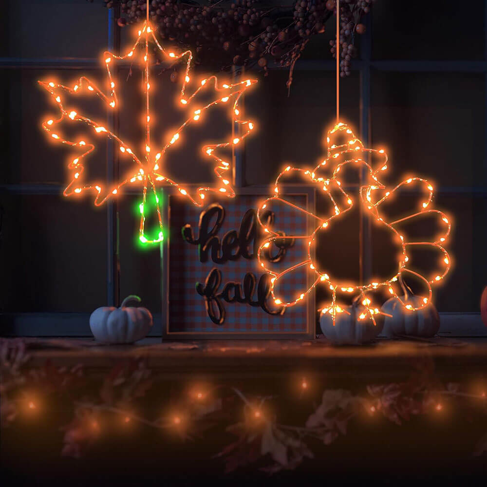 Lighted Window Turkey Lights