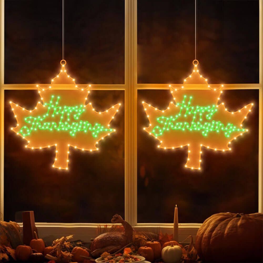 Thanksgiving Light Up Window Decorations